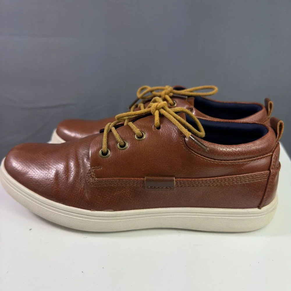 Ashford Hayes Dozer-Y Sneakers Mens 5 Brown Faux Leather Low Top Lace Up Shoes